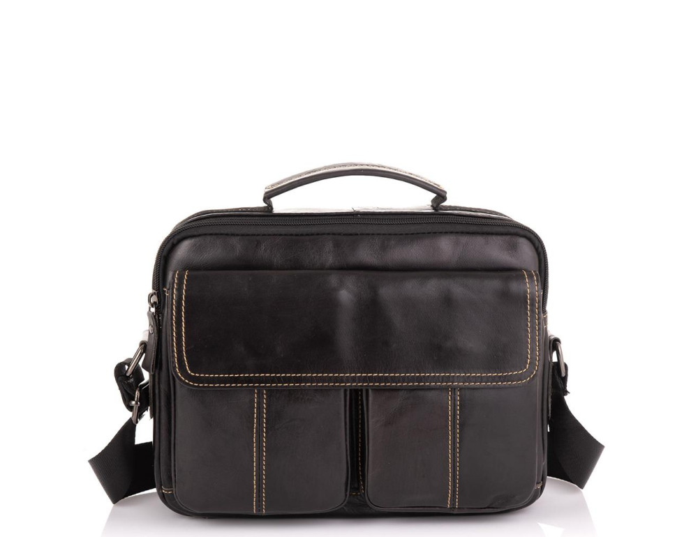 Горизонтальный кожаный мессенджер Tiding Bag N2-403DB - Фото № 2