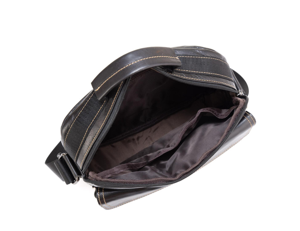 Горизонтальный кожаный мессенджер Tiding Bag N2-403DB - Фото № 5