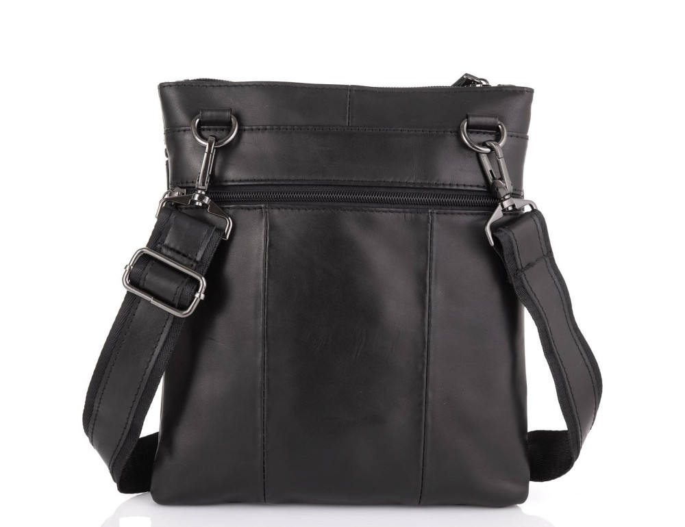 Чорна чоловіча шкіряна сумка через плече Tiding Bag N2-8011A - Фотографія № 4