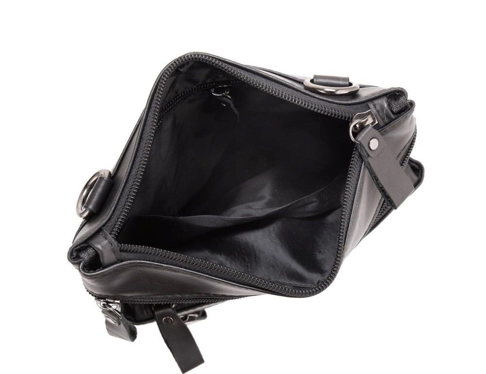 Чорна чоловіча шкіряна сумка через плече Tiding Bag N2-8011A - Фотографія № 5