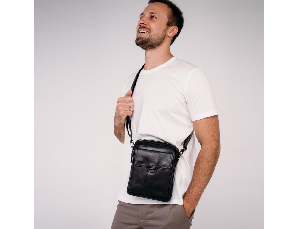 Невелика чоловіча шкіряна сумка через плече Tiding Bag N2-8013A - Фотографія № 6