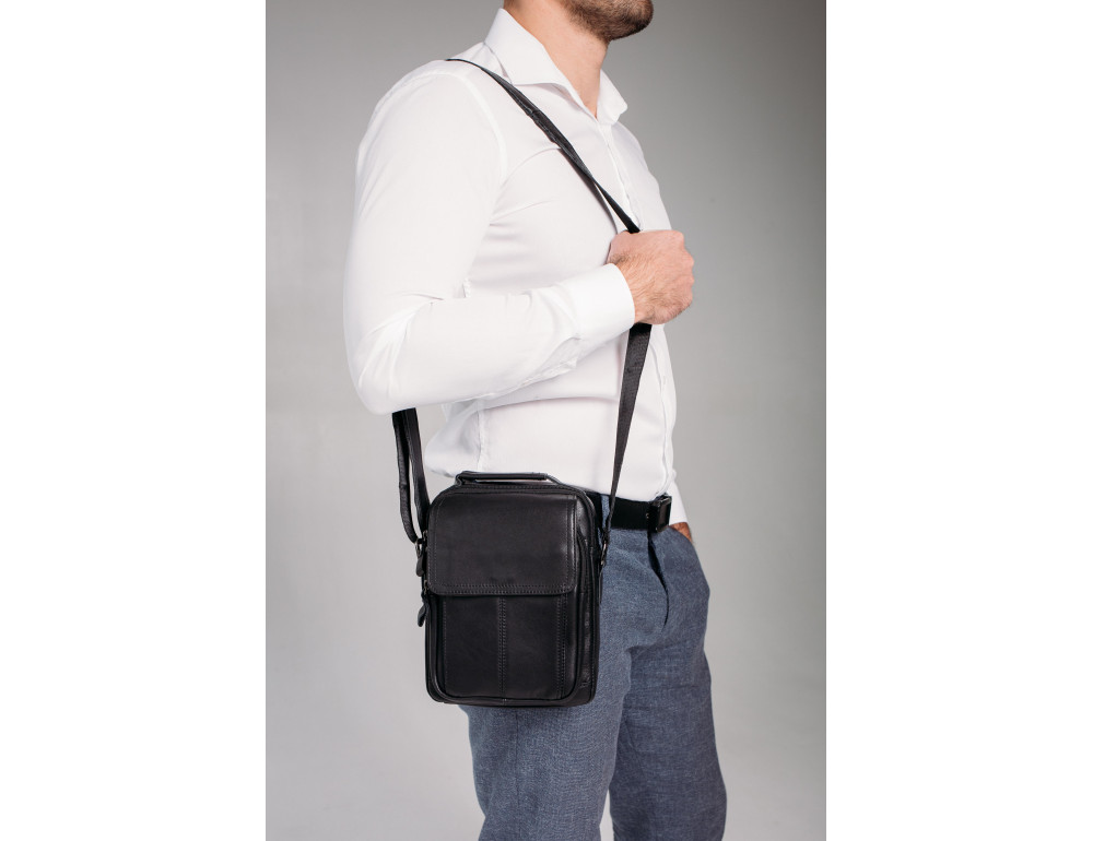 Чоловіча сумка через плече чорна Tiding Bag N2-8017A - Фотографія № 6