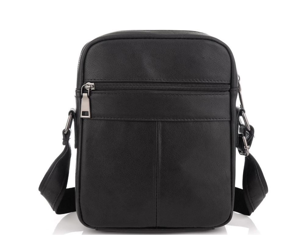 Чоловіча сумка через плече чорна із натуральної шкіри Tiding Bag N2-9801-1A - Фотографія № 4