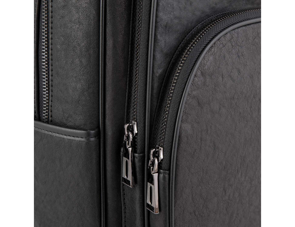 Кожаный черный мужской рюкзак Tiding Bag NM11-166A - Фото № 3
