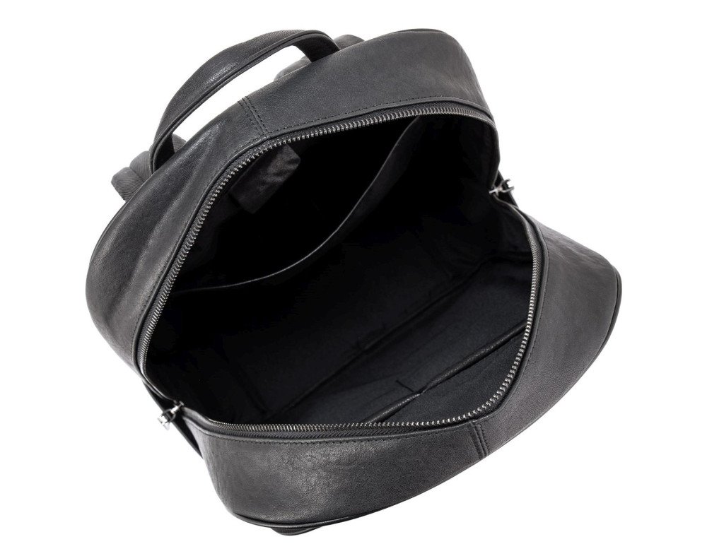 Кожаный черный мужской рюкзак Tiding Bag NM11-166A - Фото № 4
