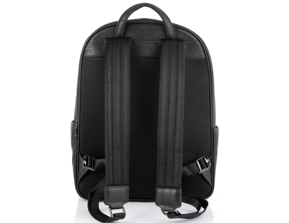 Кожаный черный мужской рюкзак Tiding Bag NM11-166A - Фото № 6