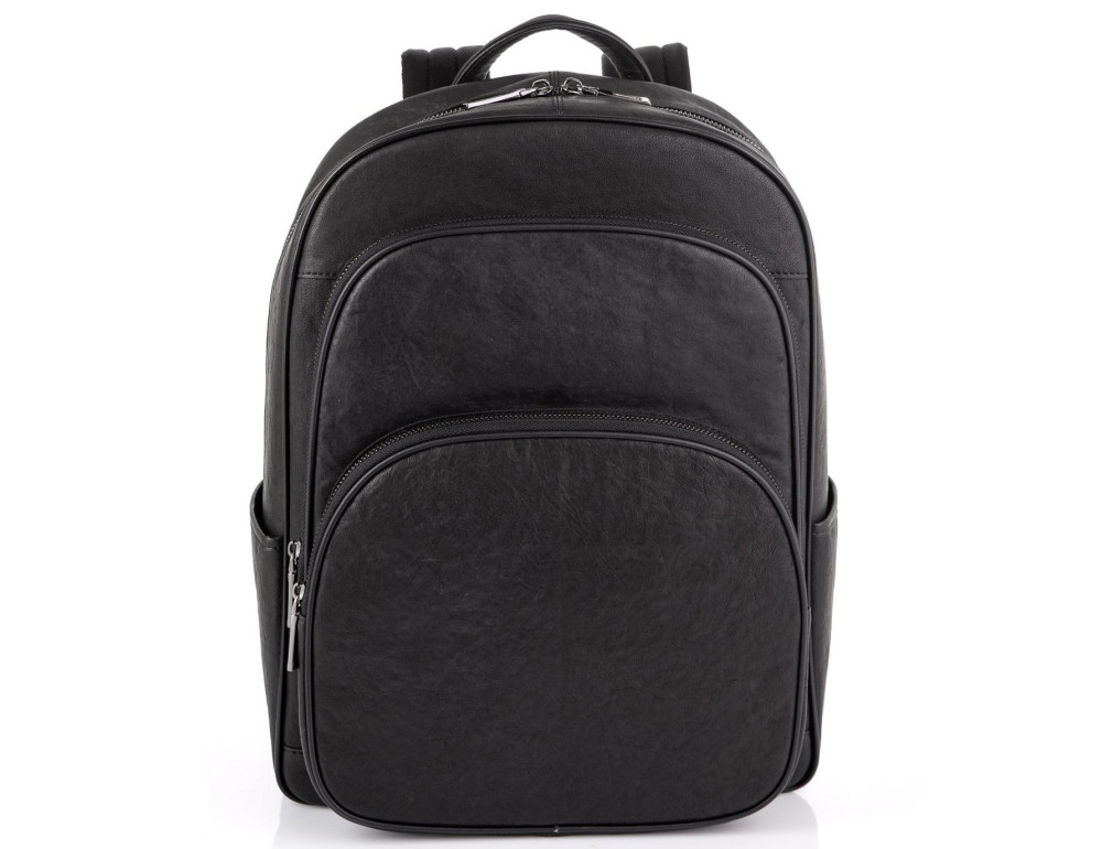 Кожаный черный мужской рюкзак Tiding Bag NM11-166A - Фото № 7