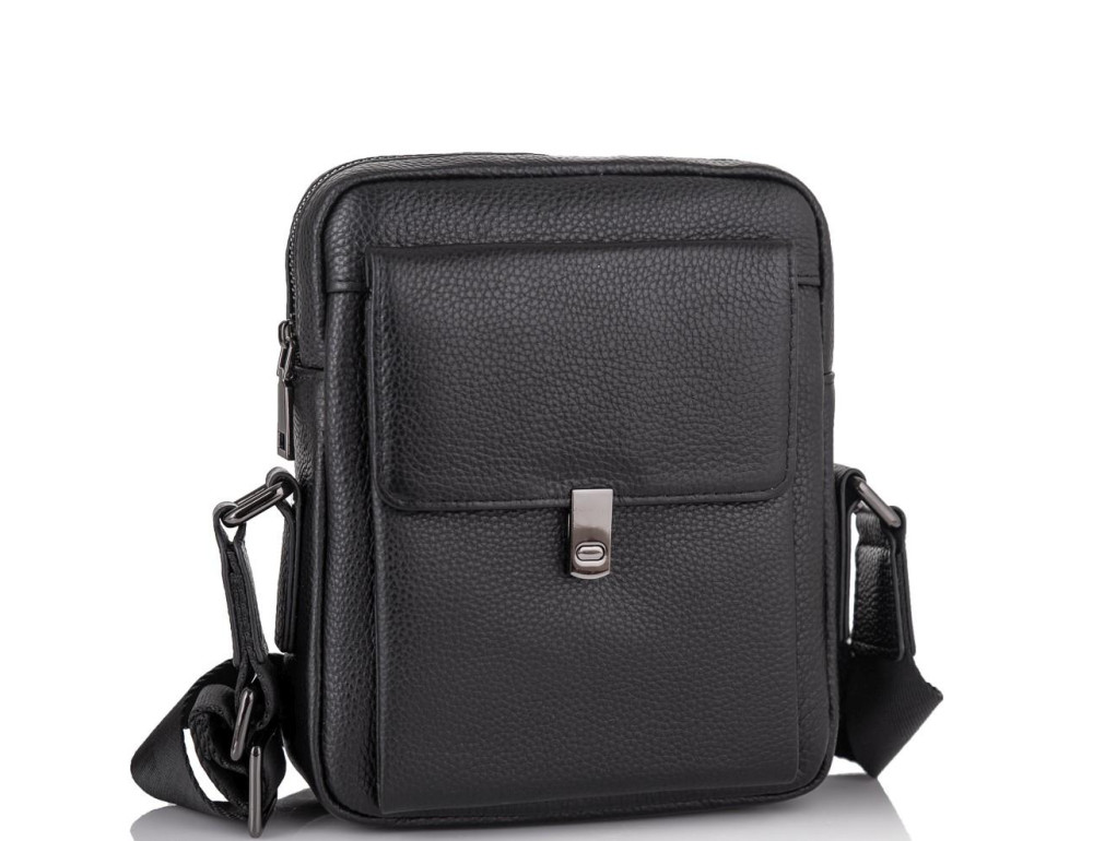 Чоловічий шкіряний чорний месенджер-барсетка Tiding Bag NM11-2030A - Фотографія № 1 Чоловічий шкіряний чорний месенджер-барсетка Tiding Bag NM11-2030A - Фотографія № 1