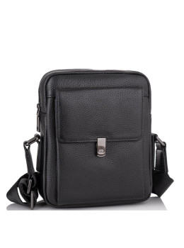 Чоловічий шкіряний чорний месенджер-барсетка Tiding Bag NM11-2030A