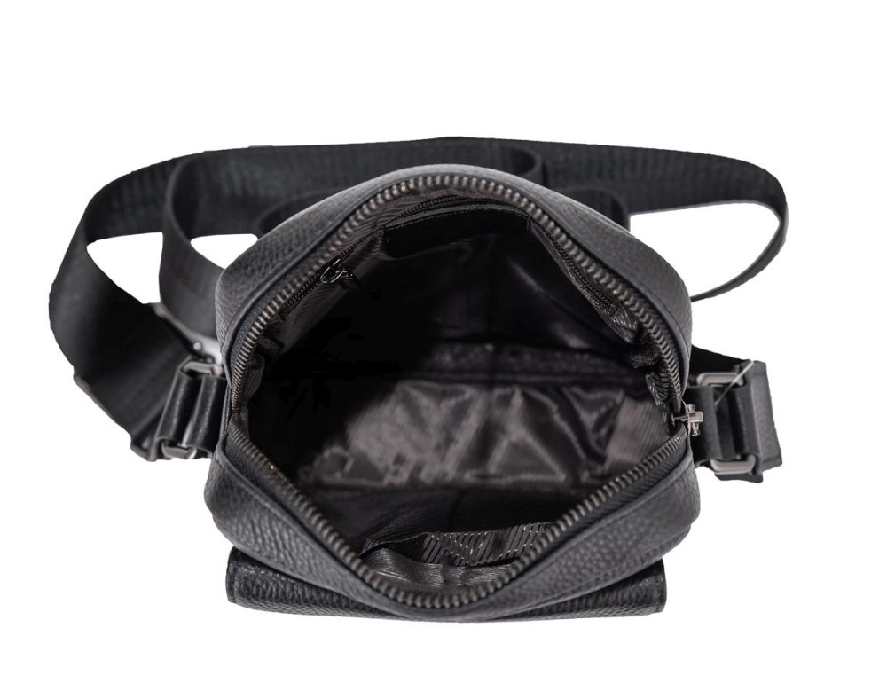 Чоловічий шкіряний чорний месенджер-барсетка Tiding Bag NM11-2030A - Фотографія № 3