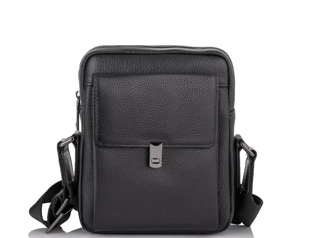 Чоловічий шкіряний чорний месенджер-барсетка Tiding Bag NM11-2030A - Фотографія № 4