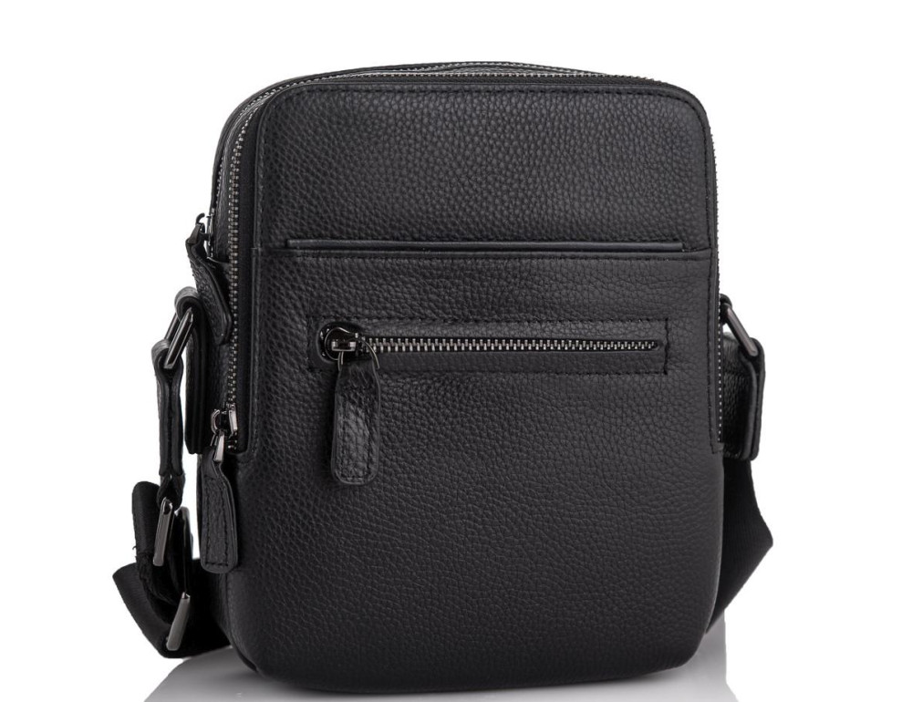 Чоловіча шкіряна сумка через плече чорна Tiding Bag NM11-7515A - Фотографія № 1 Чоловіча шкіряна сумка через плече чорна Tiding Bag NM11-7515A - Фотографія № 1
