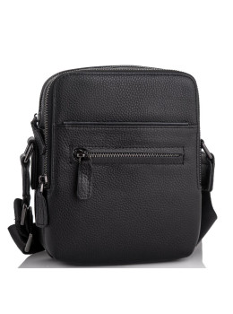 Чоловіча шкіряна сумка через плече чорна Tiding Bag NM11-7515A