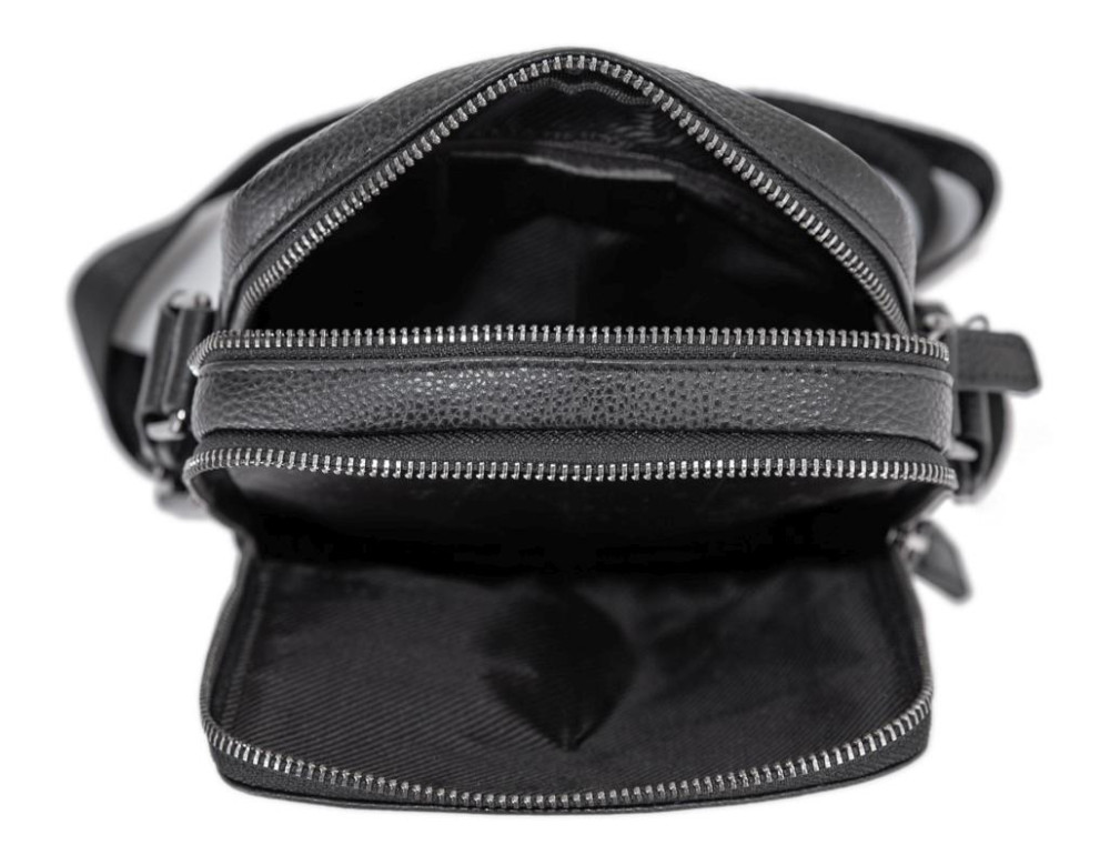 Чоловіча шкіряна сумка через плече чорна Tiding Bag NM11-7515A - Фотографія № 4