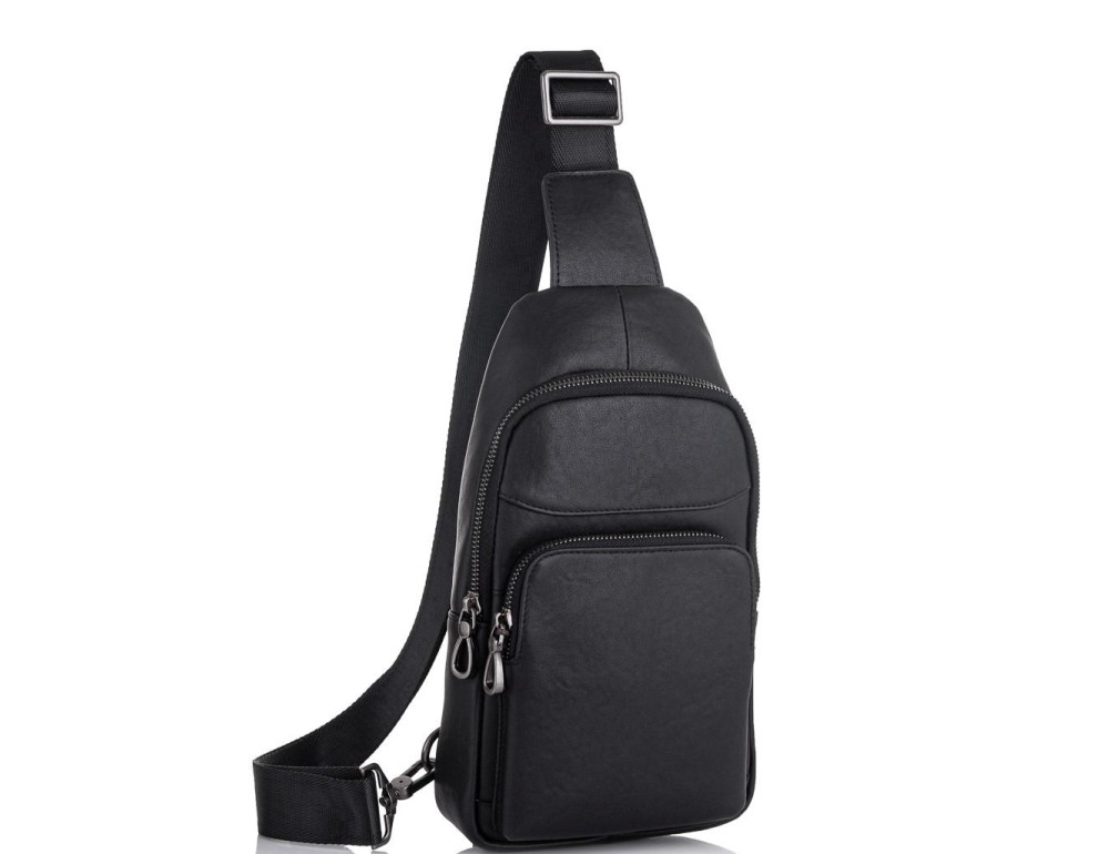 Мужской черный кожаный слинг Tiding Bag NM11-7526A - Фото № 1 Мужской черный кожаный слинг Tiding Bag NM11-7526A - Фото № 1