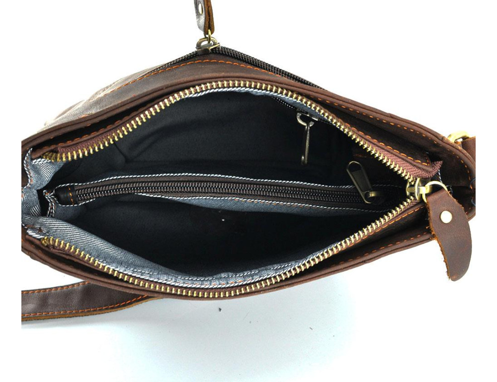 Мужской мессенджер через плечо натуральная кожа Tiding bag NM15-0016R - Фото № 5