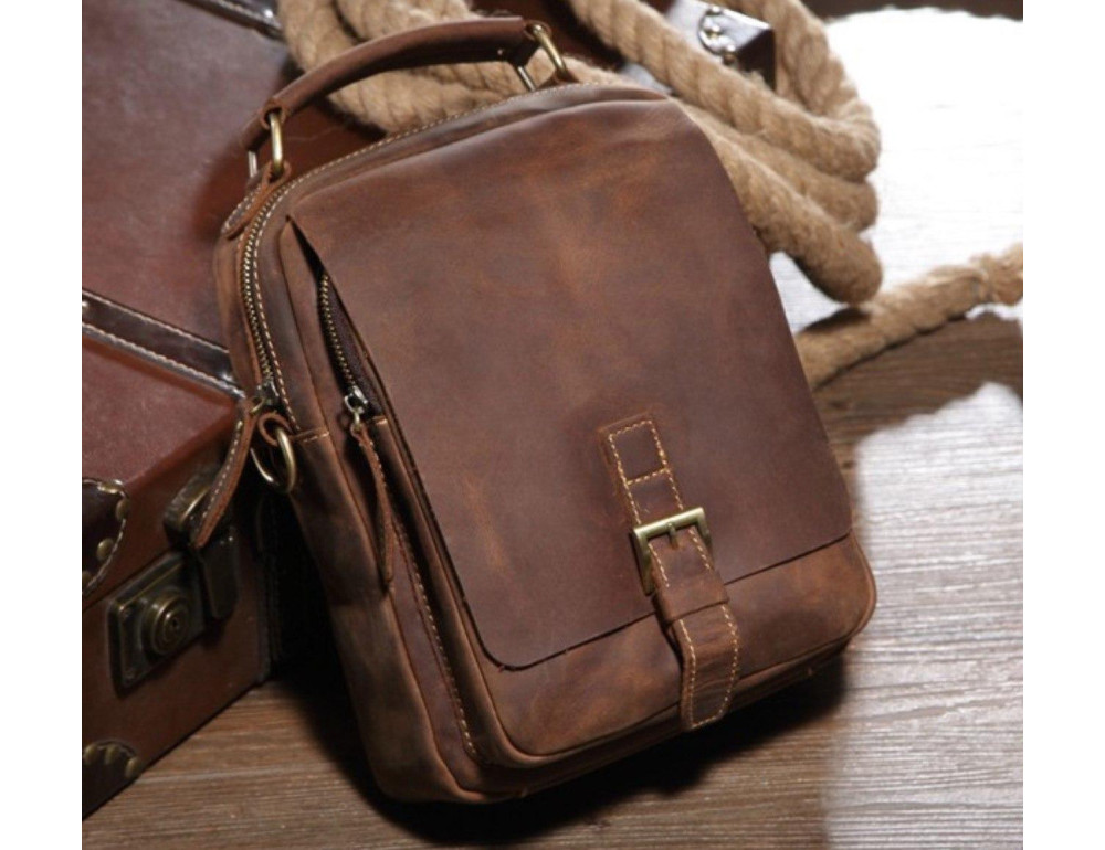 Сумка чоловіча через шкіряне плече з ручкою Tiding Bag NM15-6096R - Фотографія № 3