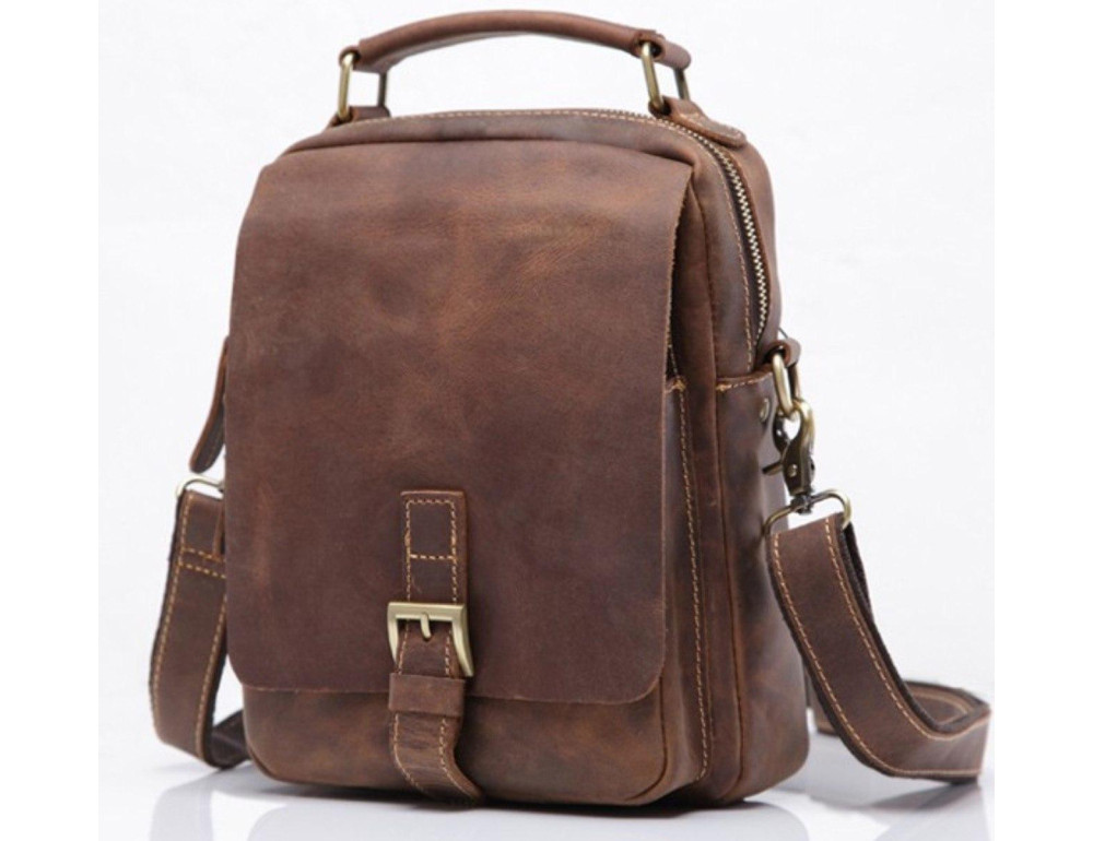 Сумка чоловіча через шкіряне плече з ручкою Tiding Bag NM15-6096R - Фотографія № 4
