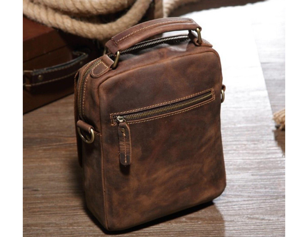 Сумка чоловіча через шкіряне плече з ручкою Tiding Bag NM15-6096R - Фотографія № 7