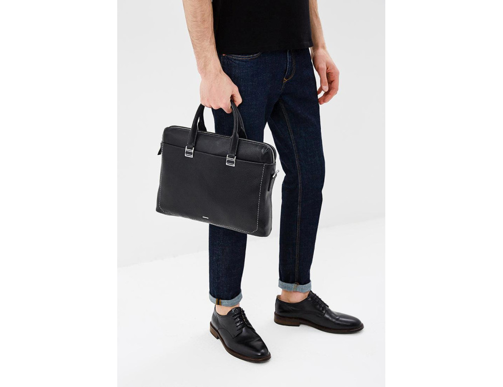 Деловая кожаная сумка под документы А4 и ноутбук Tiding Bag NM17-9069-5A - Фото № 11