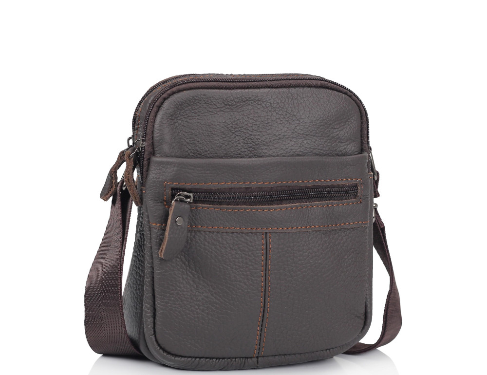 Сумка через плечо маленькая коричневая Tiding Bag NM20-1811DB - Фото № 1 Сумка через плечо маленькая коричневая Tiding Bag NM20-1811DB - Фото № 1