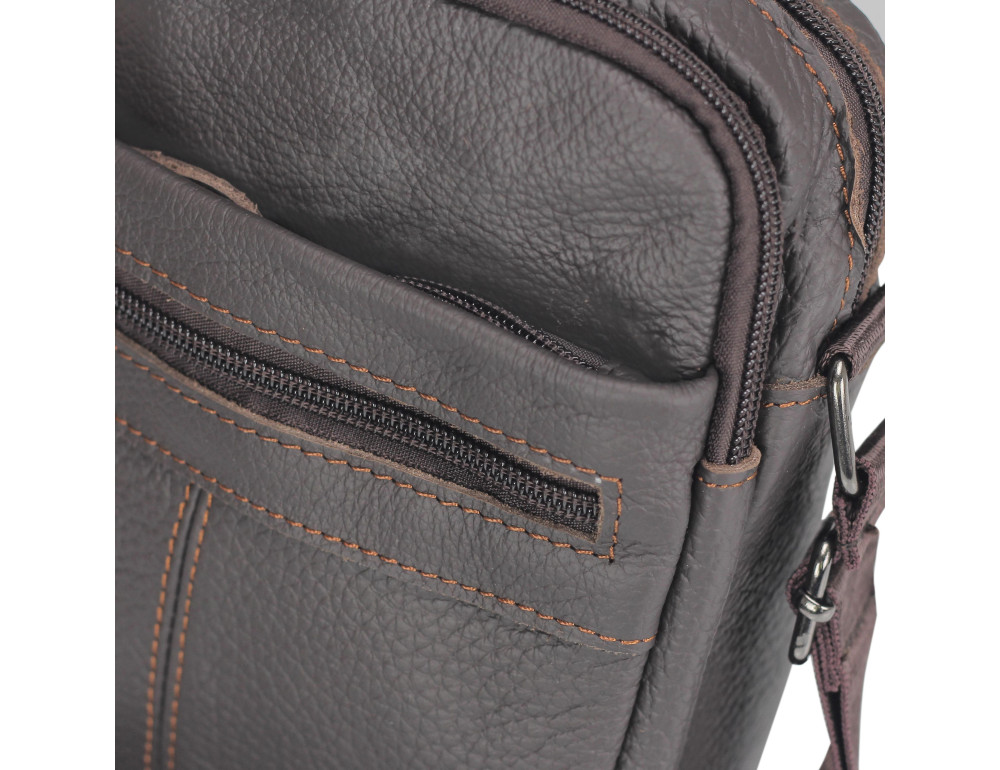 Сумка через плечо маленькая коричневая Tiding Bag NM20-1811DB - Фото № 2
