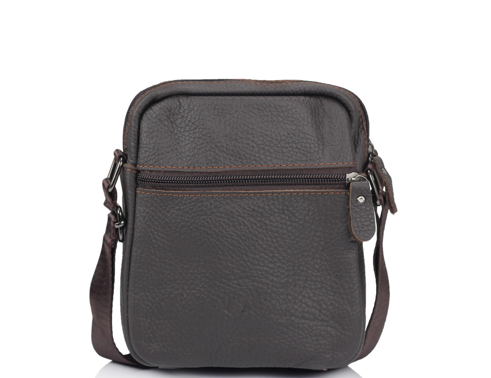 Сумка через плечо маленькая коричневая Tiding Bag NM20-1811DB - Фото № 4