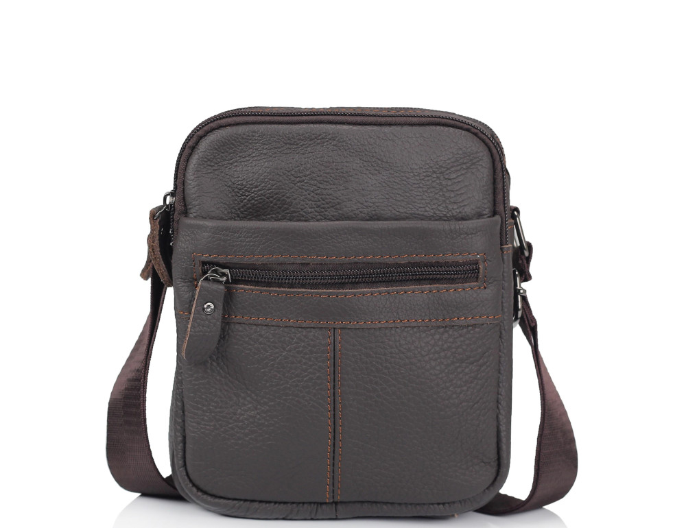 Сумка через плечо маленькая коричневая Tiding Bag NM20-1811DB - Фото № 5