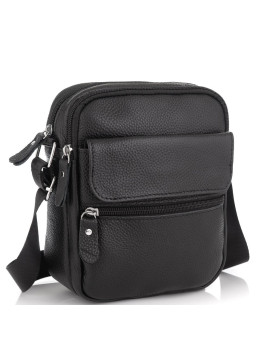 Мужская кожаная сумка черная через плечо Tiding Bag NM20-1812A
