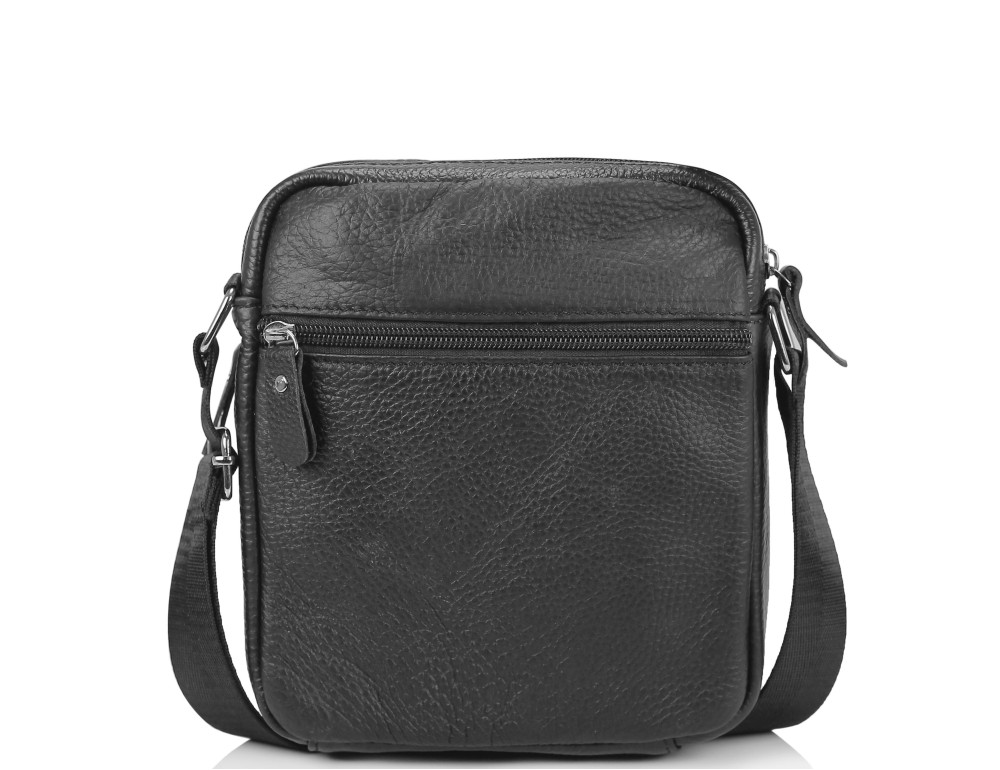 Невелика шкіряна сумка через плече чорна Tiding Bag NM20-2610A - Фотографія № 4