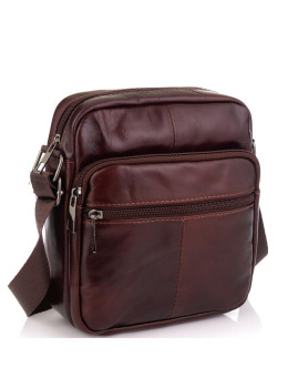Шкіряна чоловіча сумка через плече коричнева Tiding Bag NM20-2610C