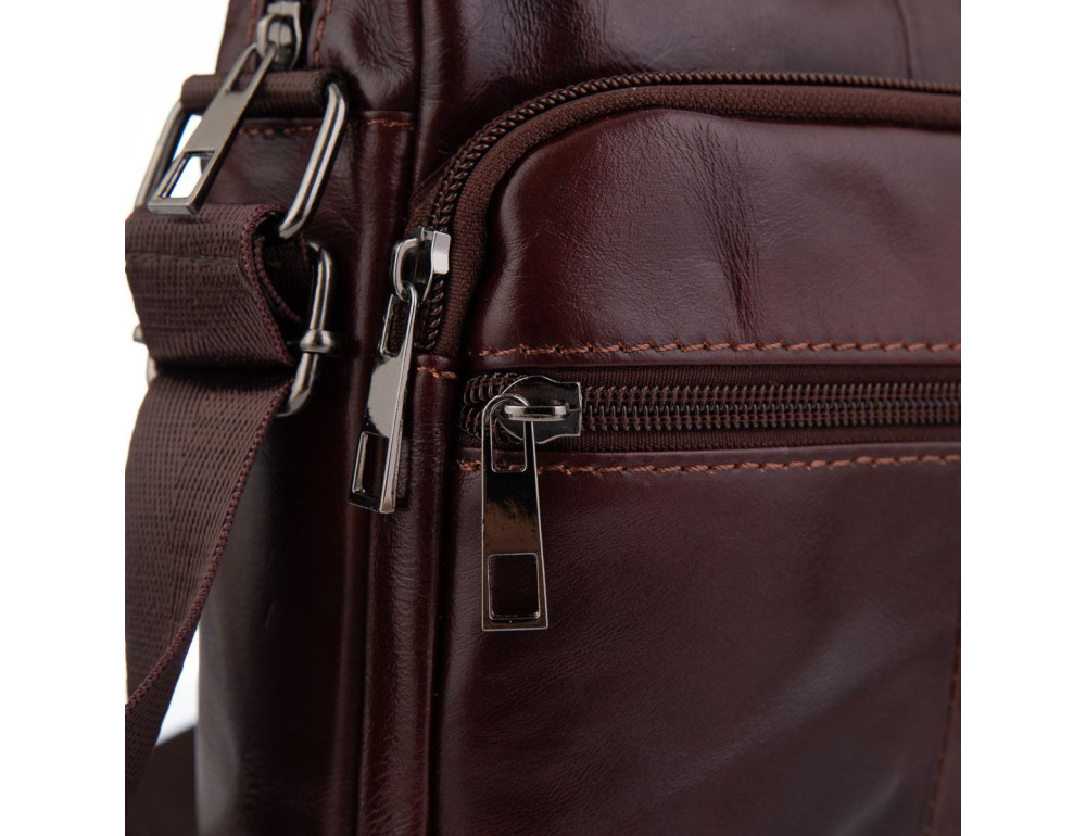 Шкіряна чоловіча сумка через плече коричнева Tiding Bag NM20-2610C - Фотографія № 2