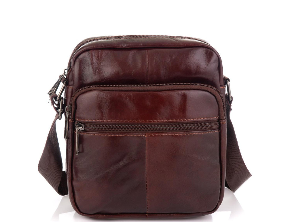 Шкіряна чоловіча сумка через плече коричнева Tiding Bag NM20-2610C - Фотографія № 5