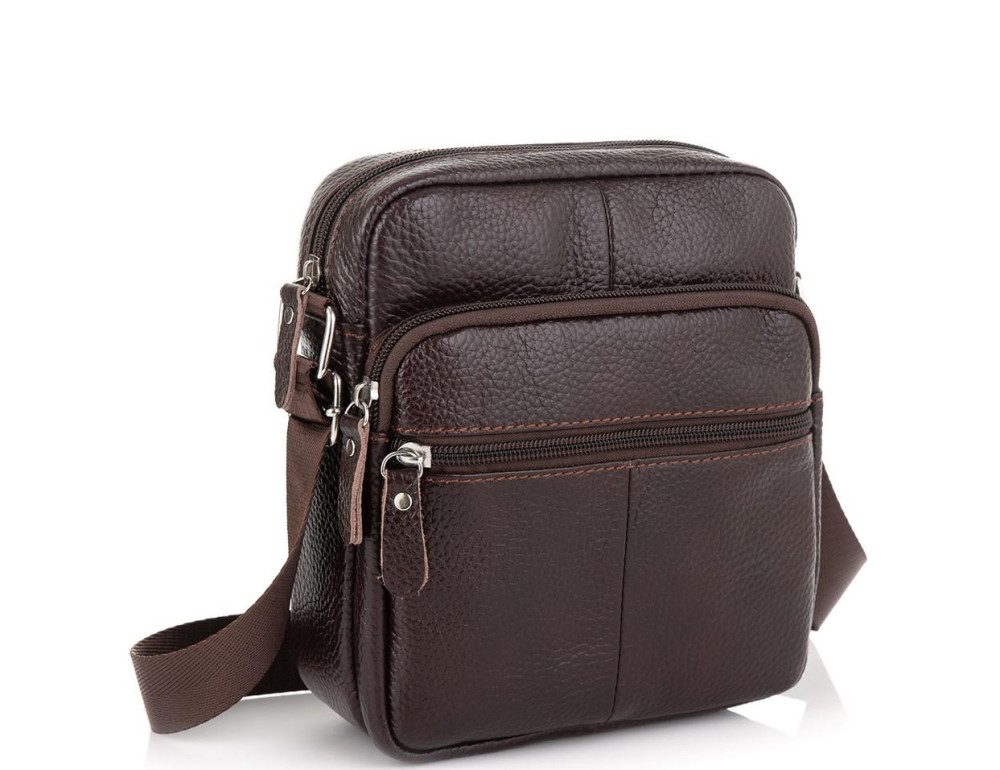Коричневая мужская сумка Tiding Bag NM20-2610DB - Фото № 1 Коричневая мужская сумка Tiding Bag NM20-2610DB - Фото № 1