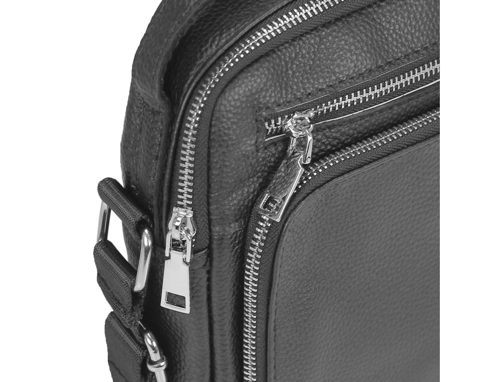 Мужская сумка через плечо черная с ручкой Tiding Bag NM23-2304A - Фото № 2