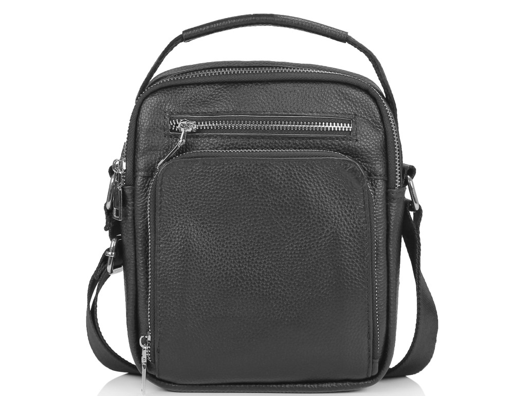 Мужская сумка через плечо черная с ручкой Tiding Bag NM23-2304A - Фото № 5