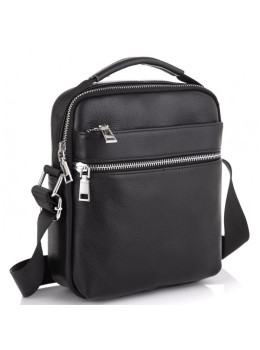 Мужская черная кожаная сумка через плечо Tiding Bag NM23-6013A