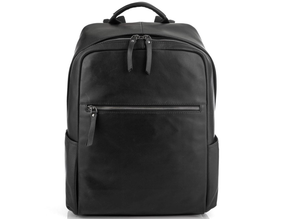 Черный стильный кожаный мужской рюкзак Tiding Bag NM29-2679BA - Фото № 6