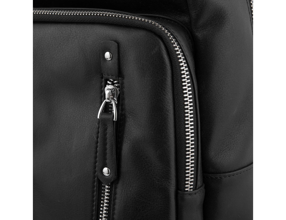Стильный кожаный мужской рюкзак черного цвета Tiding Bag NM29-5073BA - Фото № 2