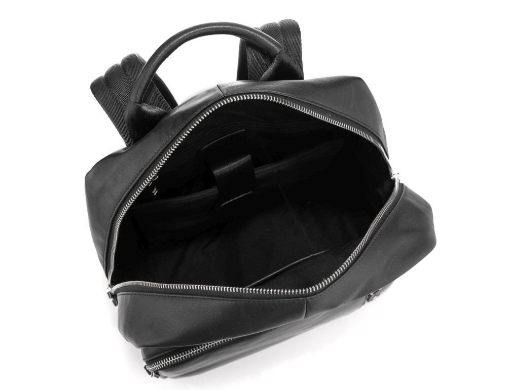Стильный кожаный мужской рюкзак черного цвета Tiding Bag NM29-5073BA - Фото № 3