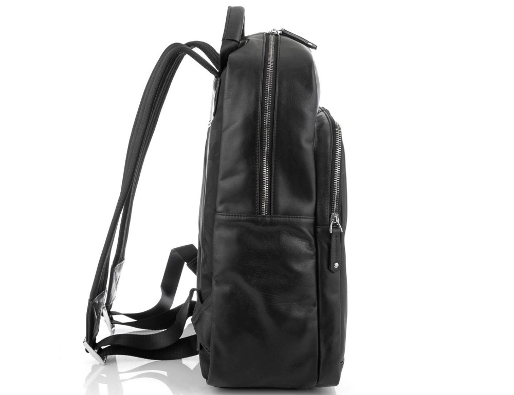 Стильный кожаный мужской рюкзак черного цвета Tiding Bag NM29-5073BA - Фото № 4