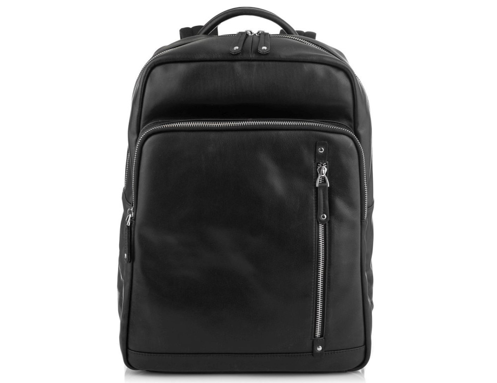 Стильный кожаный мужской рюкзак черного цвета Tiding Bag NM29-5073BA - Фото № 7