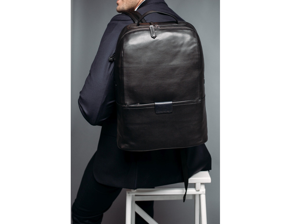 Мужской кожаный рюкзак для ноутбука на один отдел Tiding Bag NM29-88056A - Фото № 7