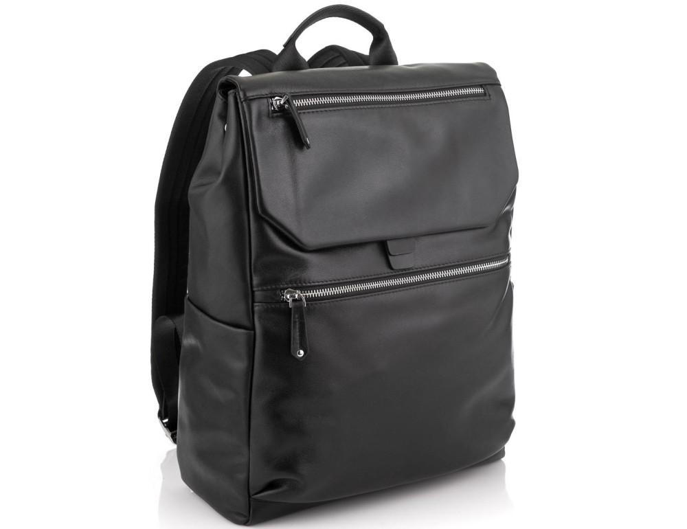 Чоловічий шкіряний рюкзак чорний Tiding Bag NM29-88066A - Фотографія № 1 Чоловічий шкіряний рюкзак чорний Tiding Bag NM29-88066A - Фотографія № 1