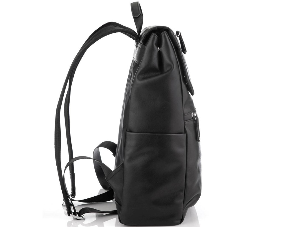 Чоловічий шкіряний рюкзак чорний Tiding Bag NM29-88066A - Фотографія № 4