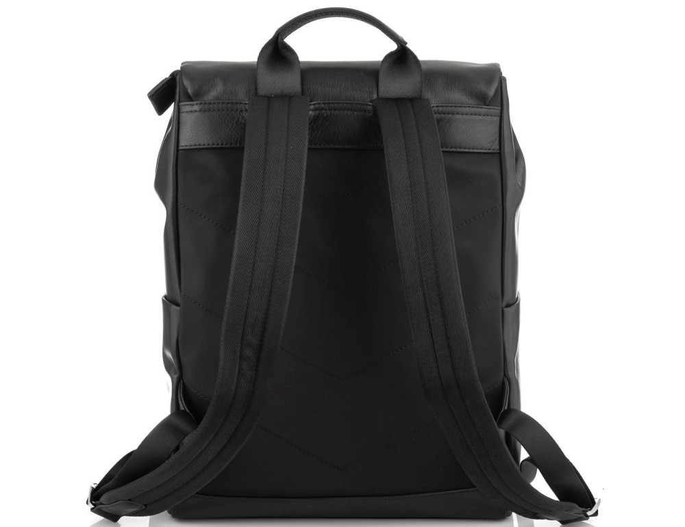 Чоловічий шкіряний рюкзак чорний Tiding Bag NM29-88066A - Фотографія № 5
