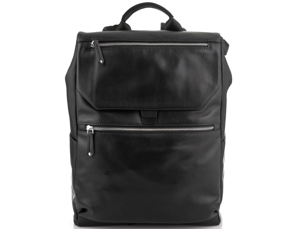 Чоловічий шкіряний рюкзак чорний Tiding Bag NM29-88066A - Фотографія № 6