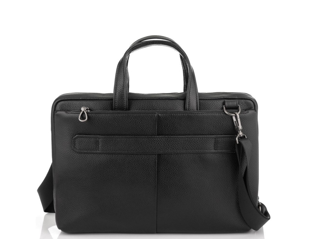 Сумка для ноутбука черная кожаная Tiding Bag NM29-88212-3A - Фото № 4