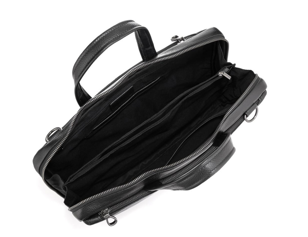 Сумка для ноутбука черная кожаная Tiding Bag NM29-88212-3A - Фото № 7