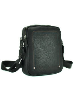 Сумка на плече шкіряна чоловіча чорна Tiding Bag NA50-5202A